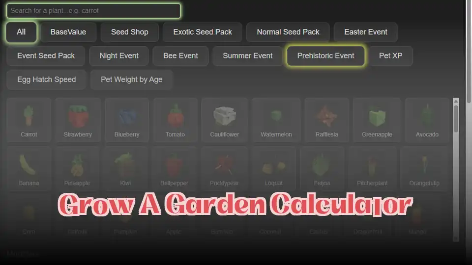 Grow A Garden Calculator